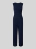 Swing Jumpsuit mit Rundhalsausschnitt und Raffungen Marine
