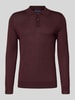Christian Berg Men Slim fit gebreide pullover van wolmix Donkerrood gemêleerd