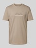 ARMANI EXCHANGE T-Shirt mit Label-Print Beige