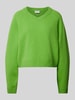 Jake*s Casual Wollen pullover met afgeronde V-hals Appeltjesgroen