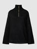 Vero Moda Gebreide pullover met korte ritssluiting, model 'PHILINE' Zwart