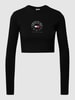 Tommy Jeans Cropped Longsleeve mit Label-Stitching Schwarz