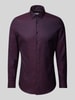 Jake*s Super Slim Fit Business-Hemd mit Kentkragen Aubergine