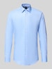 BOSS Slim fit zakelijk overhemd van katoenmix, model 'HANK' Bleu