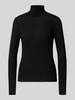 Windsor Bluzka z długim rękawem i prążkowaną stójka Czarny