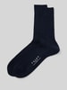 Falke Socken mit Label-Print Modell 'MILANO' Marine