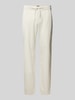 MCNEAL Spodnie lniane o kroju regular fit z tunelem model ‘MARIO’ Złamany biały melanż