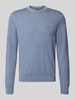 BOSS Orange sweter o kroju regular fit z czystej żywej wełny model 'Kestefo' Niebieski