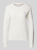 Tommy Hilfiger Strickpullover mit Logo-Stitching Ecru