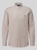 Polo Ralph Lauren Koszula casualowa o kroju slim fit z mieszanki bawełny Camel