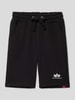 Alpha Industries Straight Leg Shorts mit Label-Print Black