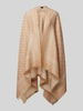 BOSS Poncho met franjes, model 'Xandra' Beige