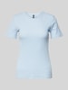 Pieces Slim Fit T-Shirt aus Baumwoll-Mix Modell 'RUKA' Hellblau