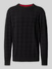 HUGO Gebreide pullover met ribboorden, model 'Sargyle' Zwart