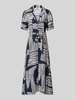 ZABAIONE Midikleid aus reiner Viskose Modell 'Azura' Marine