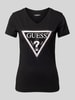 Guess T-Shirt mit Label-Print Modell 'PYTHON' Black