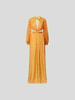 Hannah Artwear Seidenkleid mit floralem Allover-Muster Dunkelgelb
