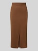 Christian Berg Woman Midirock mit Gehschlitz Cognac