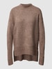 Vero Moda Oversized gebreide pullover met ronde hals, model 'LEFILE' Middenbruin gemêleerd