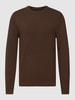 MCNEAL Strickpullover mit gerippten Abschlüssen Modell 'VALENTIN' Mittelbraun meliert