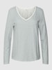 s.Oliver RED LABEL Shirt met lange mouwen en streepmotief, model 'Slub' Rookblauw
