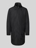 Lindbergh Lange jas met opstaande kraag en steekzakken Zwart