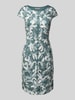 Christian Berg Cocktail Knielanges Cocktailkleid mit Allover-Stitchings Schilf