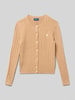 Polo Ralph Lauren Teens Strickjacke mit Zopfmuster und Label-Stitching Cognac