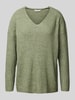 ZABAIONE Strickpullover mit V-Ausschnitt Khaki