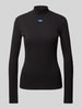 Hugo Blue Longsleeve mit geripptem Stehkragen Black