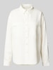 OPUS Regular fit overhemdblouse met paspelzakken op de borst, model 'Falensa' Offwhite