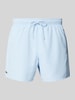 Lacoste Regular Fit Badeshorts mit Logo-Badge Hellblau