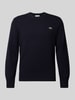 Lacoste sweter z czystej wełny o kroju regular fit Granatowy