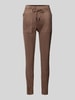 OPUS Slim fit stoffen broek met ritszakken, model 'Elvina' Middenbruin