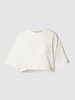 Tommy Hilfiger Cropped T-Shirt mit Label-Stitching Weiss