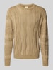 Redefined Rebel Gebreide pullover met structuurmotief, model 'Jamie' Beige