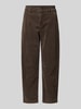 Buena Vista Spodnie sztruksowe o kroju barrel fit z wpuszczanymi kieszeniami Orzechowy