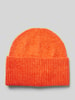 s.Oliver RED LABEL Beanie mit Wollanteil und breitem Rippstrick-Umschlag Rot