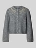 ONLY Regular Fit Strickjacke mit Woll-Anteil Modell 'MIGGIE' Hellgrau Melange
