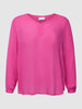 KAFFE Curve Blouse met V-hals, model 'AMI' Roze