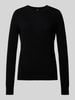 Stefanel Strickpullover mit Rundhalsausschnitt Black