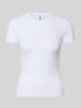 PIECES Slim Fit T-Shirt mit Rundhals Modell 'LULA' Weiss