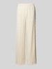 Vila Wide leg stoffen broek met structuurmotief, model 'LUMENA' Offwhite