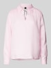 Marc Cain Regular Fit Bluse aus Ramie mit Umlegekragen Pink