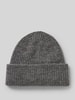 Selected Femme Beanie mit breiter Krempe Modell 'MALINE' Dunkelgrau Melange