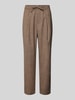 Casual Friday Relaxed Fit Stoffhose mit Tunnelzug Hellbraun