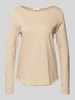 s.Oliver RED LABEL Regular Fit Langarmshirt mit Flammgarnstruktur und U-Boot-Ausschnitt Beige