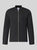 Lindbergh bluza rozpinana o kroju slim fit ze stójką Antracytowy