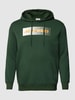 Jack & Jones Plus PLUS SIZE Hoodie mit Label-Print Modell 'ECORP' Dunkelgrün