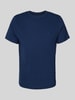 Blend T-shirt met geribde ronde hals, model 'Dinton' Marineblauw